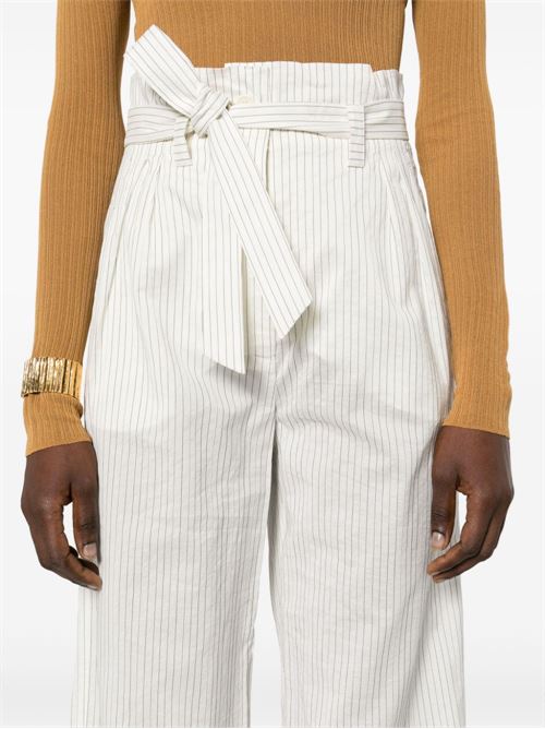 COTTON AND SILK BLEND TROUSERS