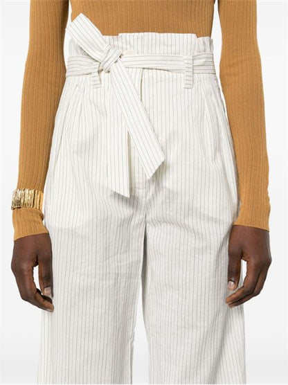 COTTON AND SILK BLEND TROUSERS