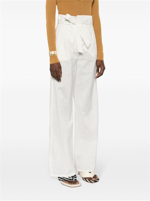 COTTON AND SILK BLEND TROUSERS