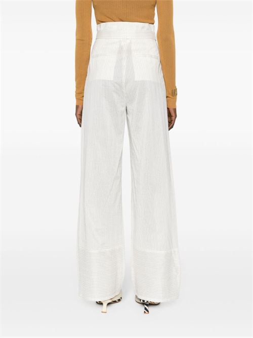 COTTON AND SILK BLEND TROUSERS