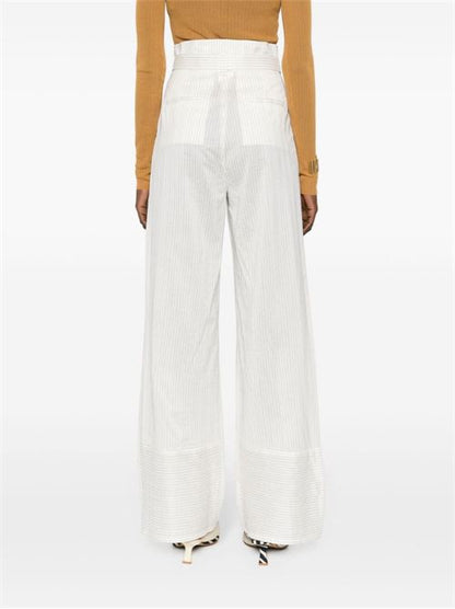 COTTON AND SILK BLEND TROUSERS
