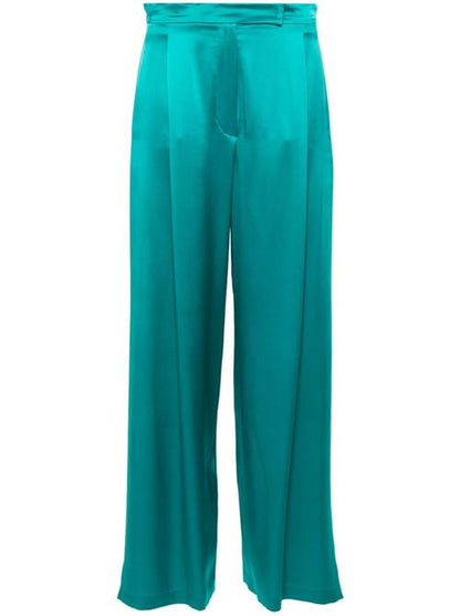 SATIN WIDE-LEG SILK TROUSERS