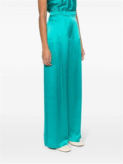 SATIN WIDE-LEG SILK TROUSERS