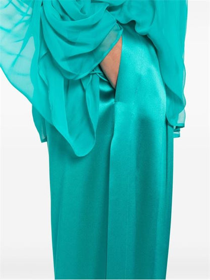 SATIN WIDE-LEG SILK TROUSERS