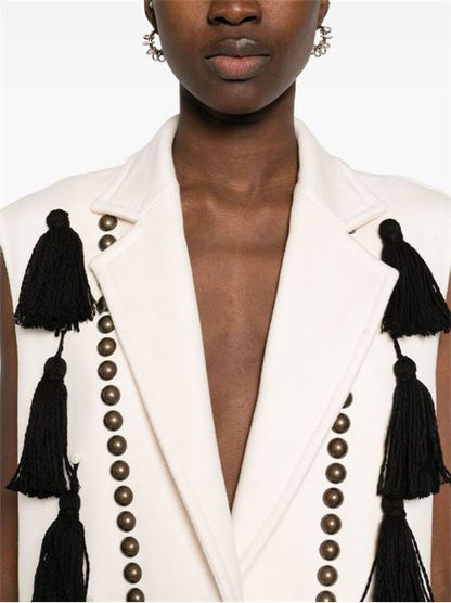 STUDDED WOOL VEST