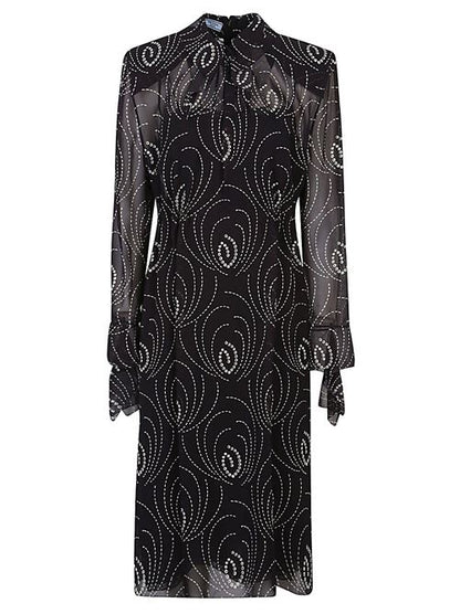 PRINTED SILK BLEND DRESS