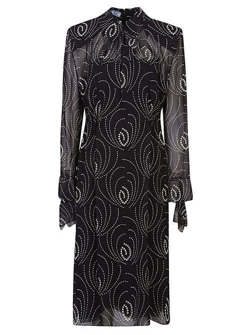 PRINTED SILK BLEND DRESS