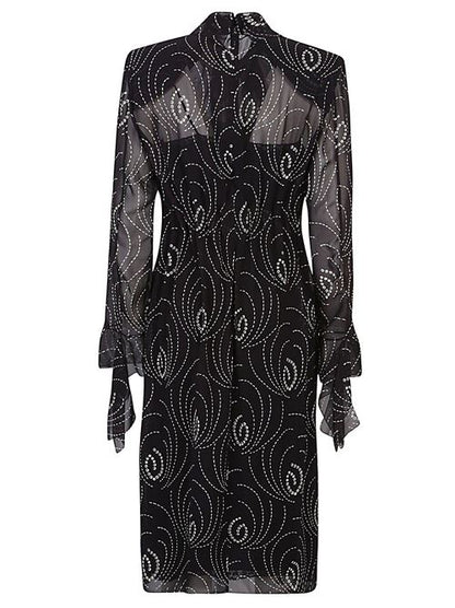 PRINTED SILK BLEND DRESS