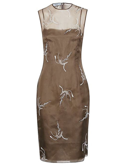 EMBROIDERED SILK DRESS