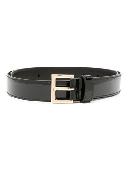 SHINY LEATHER LOGO BELT