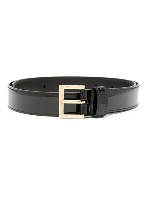 SHINY LEATHER LOGO BELT