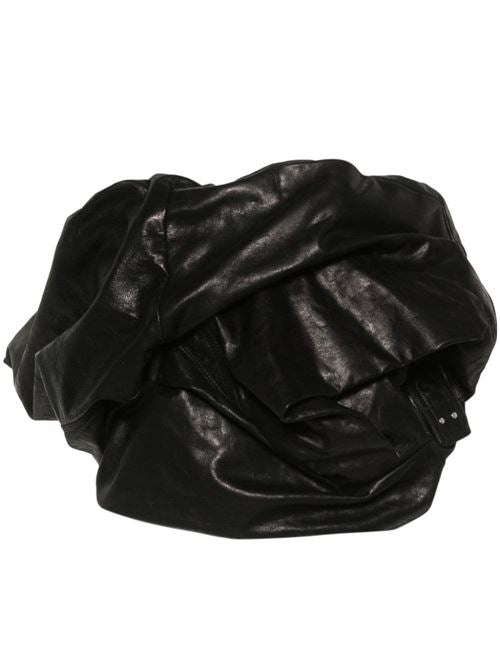 DRAPED LEATHER BUSTIER