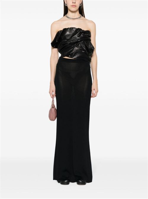 DRAPED LEATHER BUSTIER