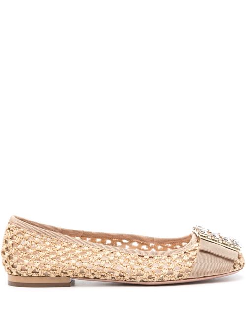 TRÈS VIVIER RAFFIA BALLET FLATS