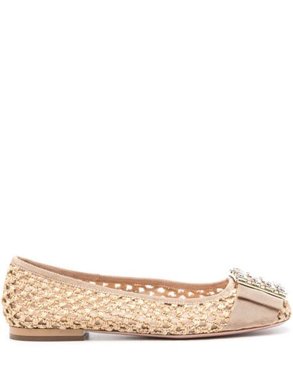 TRÈS VIVIER RAFFIA BALLET FLATS