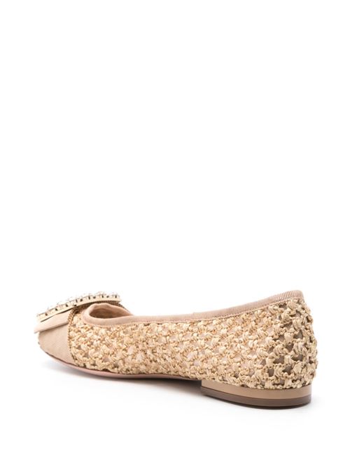 TRÈS VIVIER RAFFIA BALLET FLATS