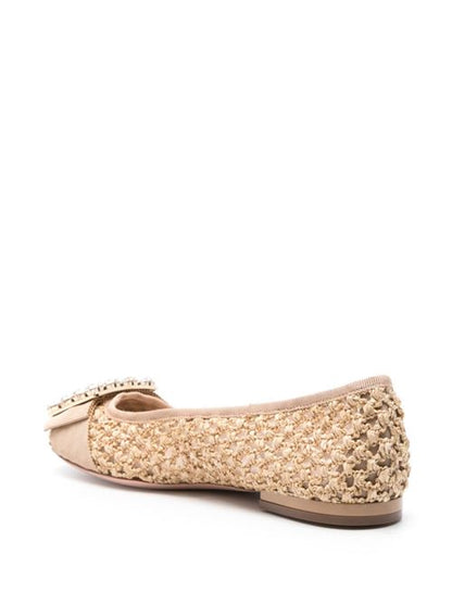 TRÈS VIVIER RAFFIA BALLET FLATS
