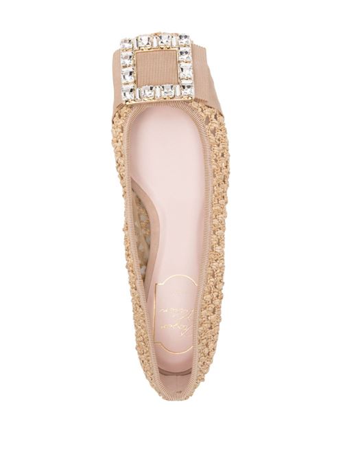 TRÈS VIVIER RAFFIA BALLET FLATS
