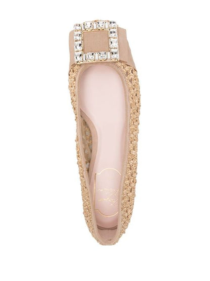 TRÈS VIVIER RAFFIA BALLET FLATS