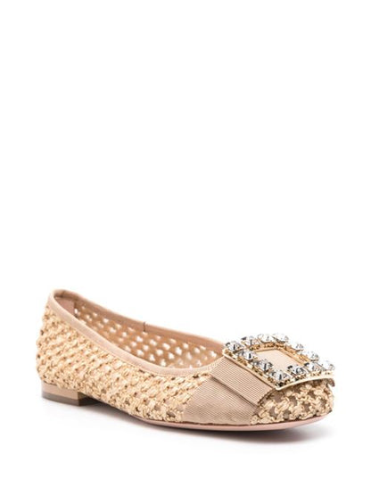 TRÈS VIVIER RAFFIA BALLET FLATS