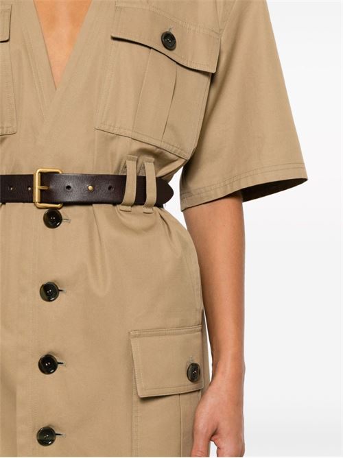 COTTON TWILL MIDI DRESS
