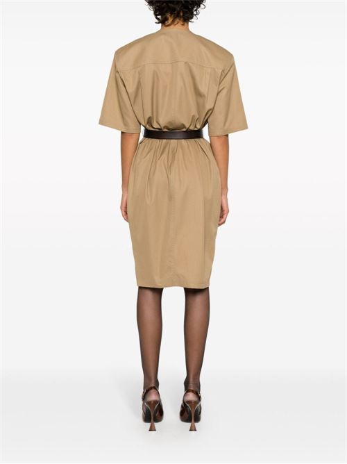 COTTON TWILL MIDI DRESS