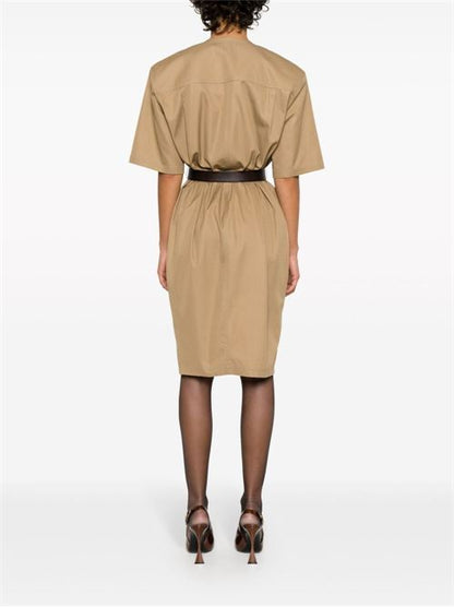 COTTON TWILL MIDI DRESS