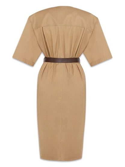 COTTON TWILL MIDI DRESS