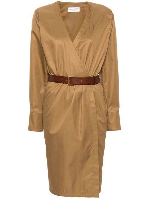 COTTON TWILL MIDI DRESS