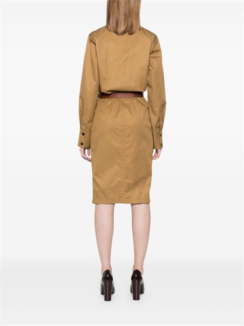 COTTON TWILL MIDI DRESS