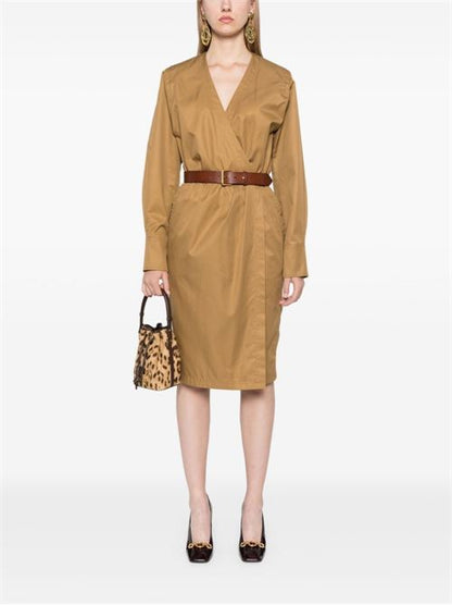 COTTON TWILL MIDI DRESS