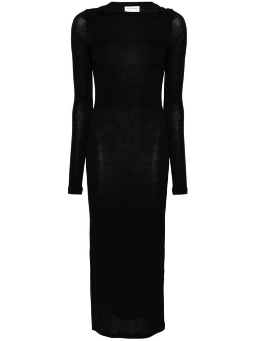 WOOL BLEND LONG PENCIL DRESS