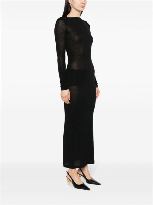WOOL BLEND LONG PENCIL DRESS