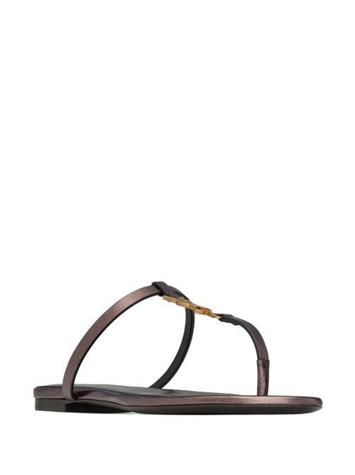 CASSANDRE LEATHER THONG SANDALS