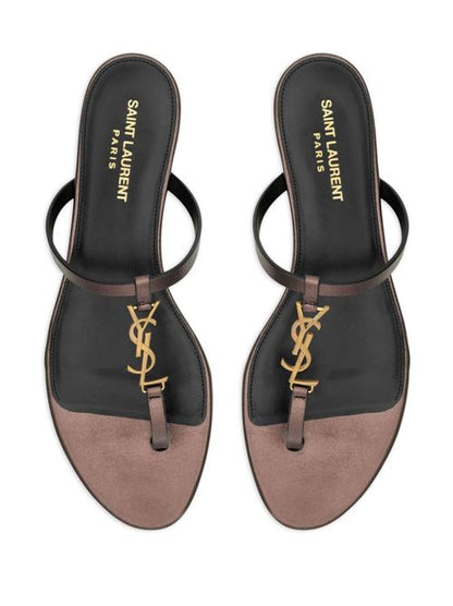 CASSANDRE LEATHER THONG SANDALS