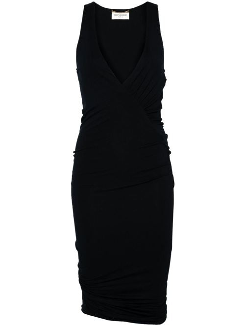 V-NECKED SLEELVESS DRESS