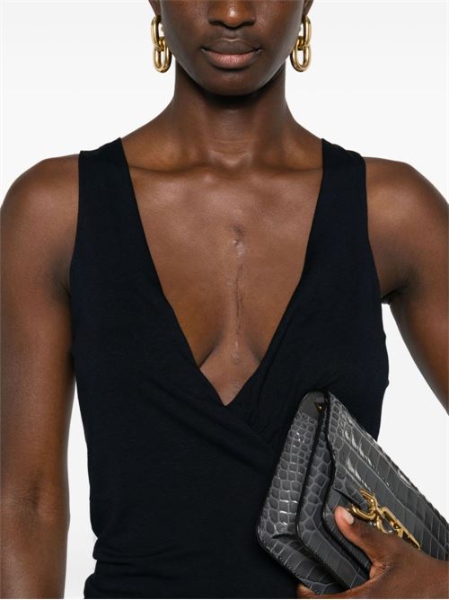V-NECKED SLEELVESS DRESS
