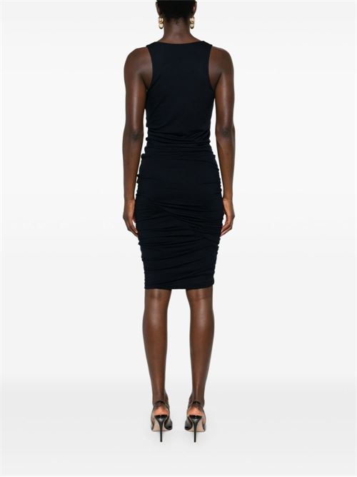 V-NECKED SLEELVESS DRESS