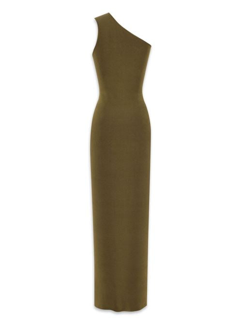 ONE-SHOULDER SILK LONG DRESS