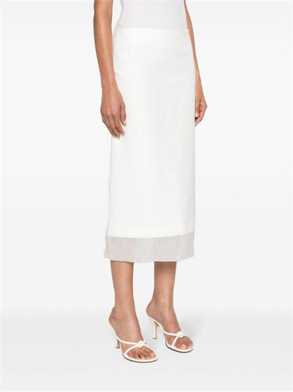 SILK MIDI SKIRT