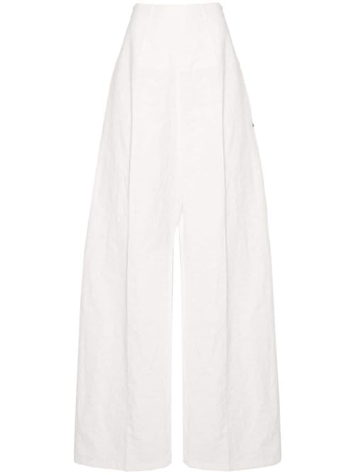 LINEN AND COTTON BLEND TROUSERS