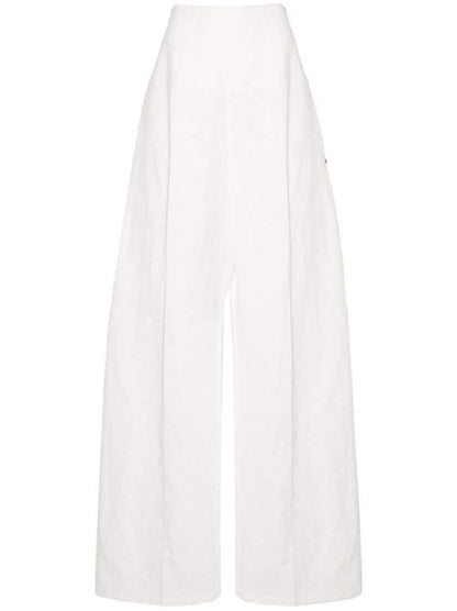 LINEN AND COTTON BLEND TROUSERS