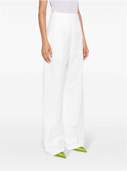LINEN AND COTTON BLEND TROUSERS