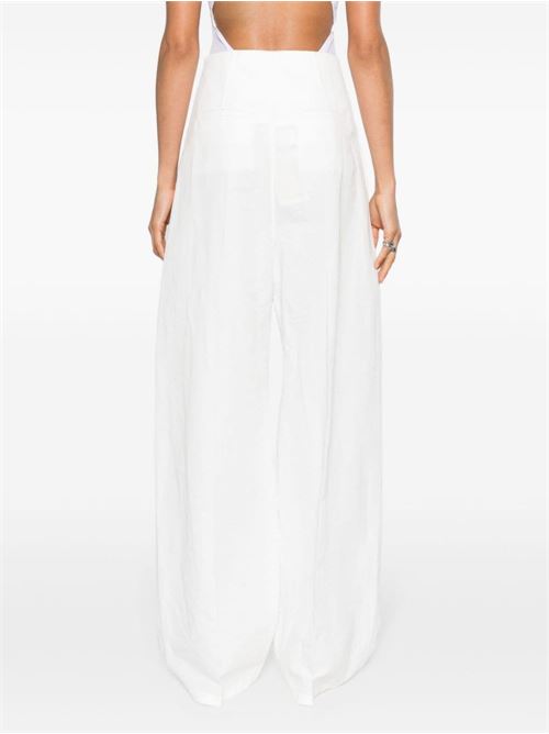 LINEN AND COTTON BLEND TROUSERS