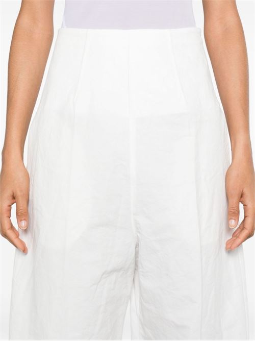LINEN AND COTTON BLEND TROUSERS