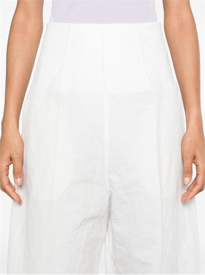 LINEN AND COTTON BLEND TROUSERS
