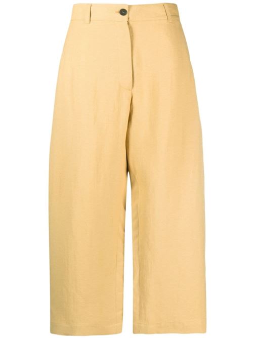 WIDE LEG CROPPED COTTON TROUSERS