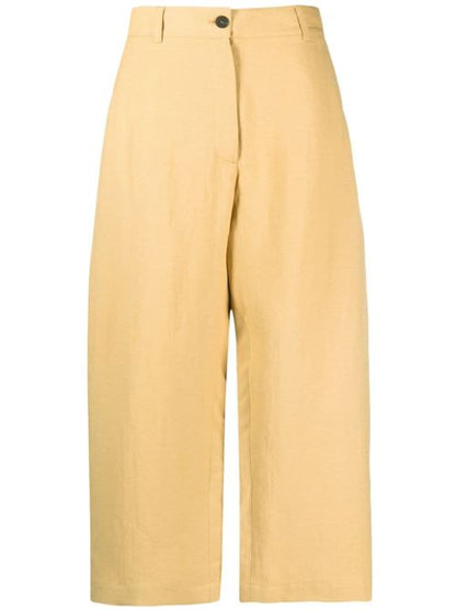 WIDE LEG CROPPED COTTON TROUSERS
