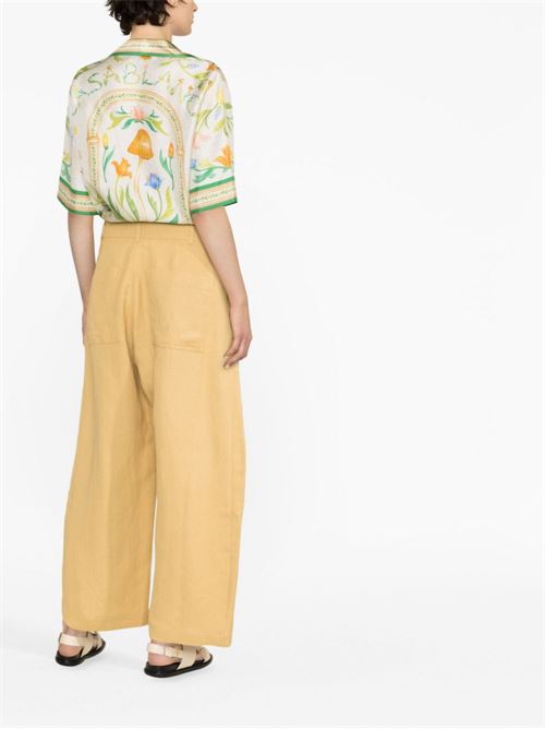 WIDE LEG CROPPED COTTON TROUSERS