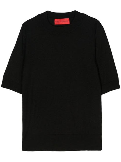 SILK AND CASHMERE BLEND HALF-SLEEVE SWEATER